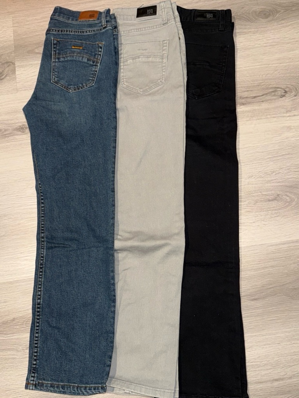 RSQ Kids Jeans Trio - Denim Blue, Light Gray & Black